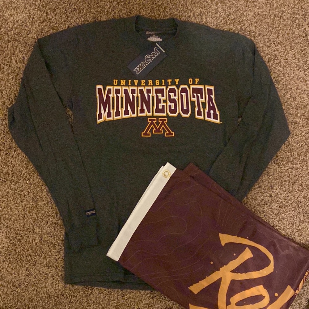 Minnesota Gopher NWT Shirt & Row The Boat Flag